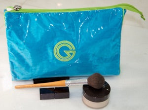Blue with Lime Green trim cosmetic case
