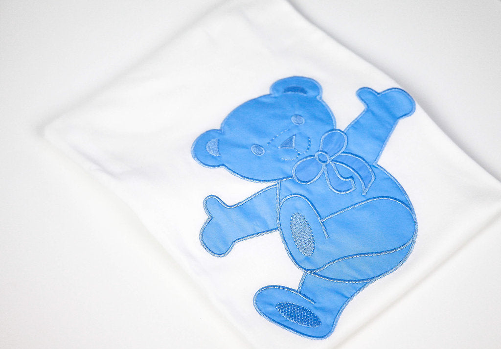 Boys swaddling blanket blue bear